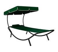 vidaXL Lettino Prendisole con Baldacchino e Cuscino Verde