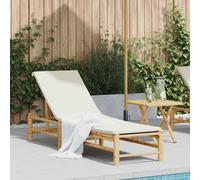 vidaXL Lettino Prendisole con Cuscini 55x199x30 cm in Bambù, lettino, lettino, lettino lounge, lettino, chaise longue, chaise longue