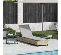 vidaXL Lettino Prendisole con Cuscini Beige 55x200x25,5cm Polyrattan, lettino, lettino, lettino, lettino, lettino, chaise longue, lettino lounge