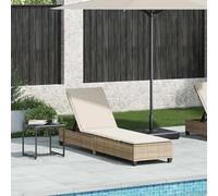 vidaXL Lettino Prendisole con Cuscini Beige 55x200x25,5cm Polyrattan, lettino, lettino, lettino, lettino, lettino, chaise longue, lettino lounge