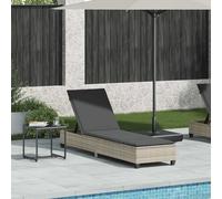 vidaXL Lettino Prendisole con Cuscini Grigio Chiaro 55x200x25,5 cm, lettino, lettino, lettino, lettino, lettino, chaise longue, lettino lounge