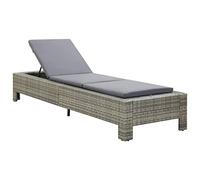 vidaXL Lettino Prendisole con Cuscini Robusto Elegante Leggero Divano Sofa Panchina da Giardino Sedia a Sdraio in Polyrattan Grigio Telaio in Acciaio