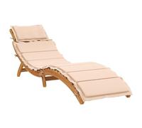 vidaXL Lettino Prendisole con Cuscino Beige in Legno Massello di Pino
