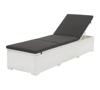 VIDAXL - Lettino Prendisole Con Cuscino In Polyrattan Bianco