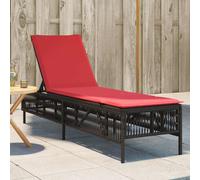vidaXL Lettino prendisole con Cuscino in Polyrattan Marrone