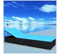 VIDAXL - Lettino Prendisole Con Cuscino In Polyrattan Nero