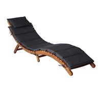 vidaXL Lettino Prendisole con Cuscino Rustico Pieghevole Robusto Elegante Ergonomico Sedia a Sdraio Relax Giardino Grigio Scuro Legno Massello Acacia