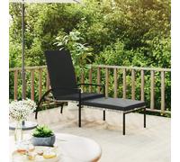 vidaXL Lettino Prendisole con Poggiapiedi in Rattan PE Grigio