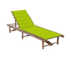 vidaXL Lettino Prendisole da Giardino con Cuscino in Bambù