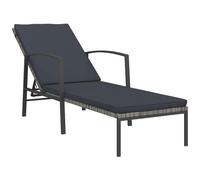 Lettino Prendisole da Giardino in Polyrattan con Cuscino - Colore Grigio (317636)