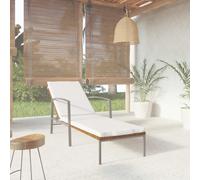 vidaXL Lettino Prendisole da Giardino con Cuscino Polyrattan Marrone