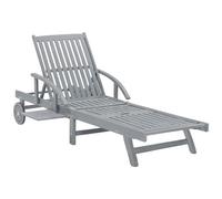 VIDAXL - Lettino Prendisole da Giardino Legno Massello di Acacia Grigio