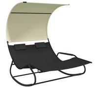 AX Lettino Doppio Dondolo 1.755x1.375x1.825m Piscina Estate Spiaggia Mare 317587