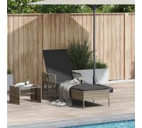 vidaXL Lettino regolabile grigio e scuro sedia da esterno pieghevole resistente alle intemperie per mobili da patio balcone giardino sdraio reclinabile al bordo della piscina strutturata rattan