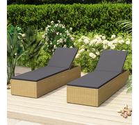 vidaXL Lettino Prendisole in Polyrattan Marrone e Grigio Scuro