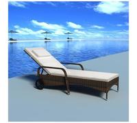 vidaXL - Lettino Prendisole In Rattan Marrone