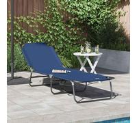 vidaXL Lettino prendisole pieghevole Blu 188 x 57 x 86.5 cm Poliestere