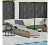 vidaXL Lettino Prendisole Pieghevole con Cuscino e Portaoggetti Beige