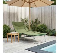 vidaXL Sdraio pieghevole con cuscino, verde scuro, divano da sole regolabile, sdraio pieghevole, per giardino e terrazza, poltrona reclinabile per esterni