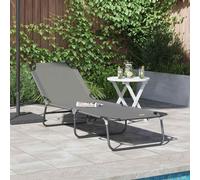 vidaXL Lettino prendisole pieghevole Grigio 188 x 57 x 86,5 cm