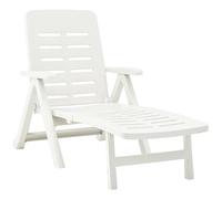 AX Lettino Bianco 72x189x96cm Schienale Regolabile Patio Veranda Giardino 48754