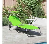 vidaXL Lettino prendisole pieghevole Oxford Verde