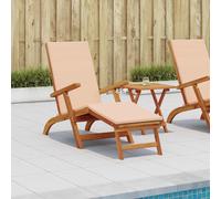 vidaXL Lettino prendisole reclinabile e pieghevole 2 pcs Beige, Sdraio regolabile, rustica e pieghevole, per giardino, comoda, salvaspazio, perfetta vicino alla piscina