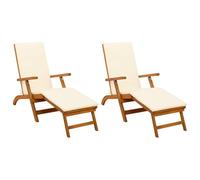 vidaXL Lettino prendisole reclinabile e pieghevole 2 pcs, Sdraio regolabile, rustica e pieghevole, per giardino, comoda, salvaspazio, perfetta vicino alla piscina