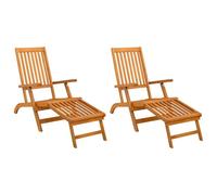 vidaXL Lettino prendisole reclinabile e pieghevole 2 pcs, Sdraio regolabile, rustica e pieghevole, per giardino, comoda, salvaspazio, perfetta vicino alla piscina