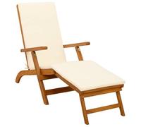 vidaXL Lettino prendisole reclinabile e pieghevole 55 x 146 x 91 cm, Sdraio regolabile, rustica e pieghevole, per giardino, comoda, salvaspazio, perfetta vicino alla piscina