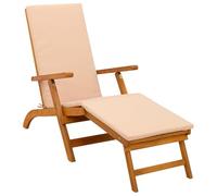vidaXL Lettino prendisole reclinabile e pieghevole 55 x 146 x 91 cm, Sdraio regolabile, rustica e pieghevole, per giardino, comoda, salvaspazio, perfetta vicino alla piscina