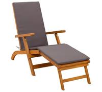 vidaXL Lettino prendisole reclinabile e pieghevole 55 x 146 x 91 cm, Sdraio regolabile, rustica e pieghevole, per giardino, comoda, salvaspazio, perfetta vicino alla piscina
