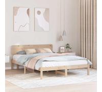 vidaXL Struttura del Letto con testiera a Parete, 150 x 200 cm, in Legno massello di Pino. Robusta, dal Design Minimalista, Ottima per Risparmiare Spazio nella Camera da Letto. È Una Piattaforma per