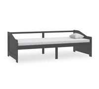 vidaXL Divano Letto a 3 Posti Grigio Legno Massello di Pino 90x200cm
