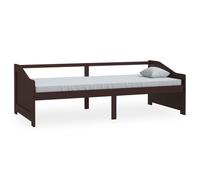 vidaXL Divano Letto a 3 Posti Marrone Scuro Massello di Pino 90x200cm