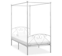 vidaXL Letto a Baldacchino Bianco in Metallo 100x200 cm