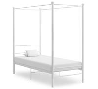 vidaXL Letto a Baldacchino Bianco in Metallo 100x200 cm