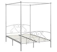 vidaXL Letto a Baldacchino Bianco in Metallo 140x200 cm