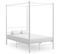 vidaXL Letto a Baldacchino Bianco in Metallo 140x200 cm