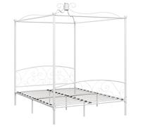 vidaXL Letto a Baldacchino Bianco in Metallo 180x200 cm