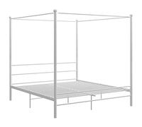 vidaXL Letto a Baldacchino Bianco in Metallo 180x200 cm