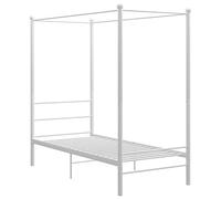 vidaXL Letto a Baldacchino Bianco in Metallo 90x200 cm