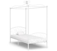 VIDAXL - Letto A Baldacchino Bianco In Metallo 90x200 Cm