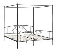 vidaXL Letto a Baldacchino Grigio in Metallo 180x200 cm