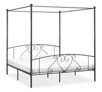 VIDAXL - Letto A Baldacchino Grigio In Metallo 180x200 Cm