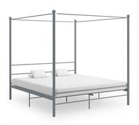 vidaXL Letto a Baldacchino Grigio in Metallo 180x200 cm