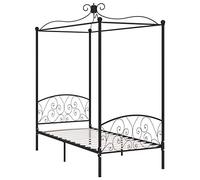 vidaXL Letto a Baldacchino Nero in Metallo 100x200 cm