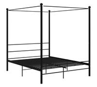 vidaXL Letto a Baldacchino Nero in Metallo 160x200 cm