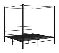 vidaXL Letto a Baldacchino Nero in Metallo 200x200 cm