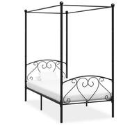 VIDAXL - Letto A Baldacchino Nero In Metallo 90x200 Cm